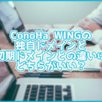 ConoHa WINGの独自ドメインと初期ドメインとの違いは?どちらがいい?