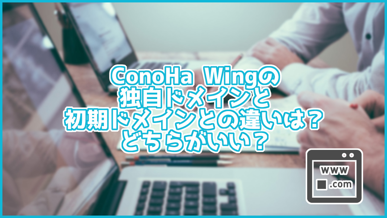 ConoHa Wingの独自ドメインと初期ドメインとの違いは?どちらがいい?