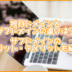 独自ドメインとサブドメインの違いは?サブドメインのメリット、デメリットも紹介